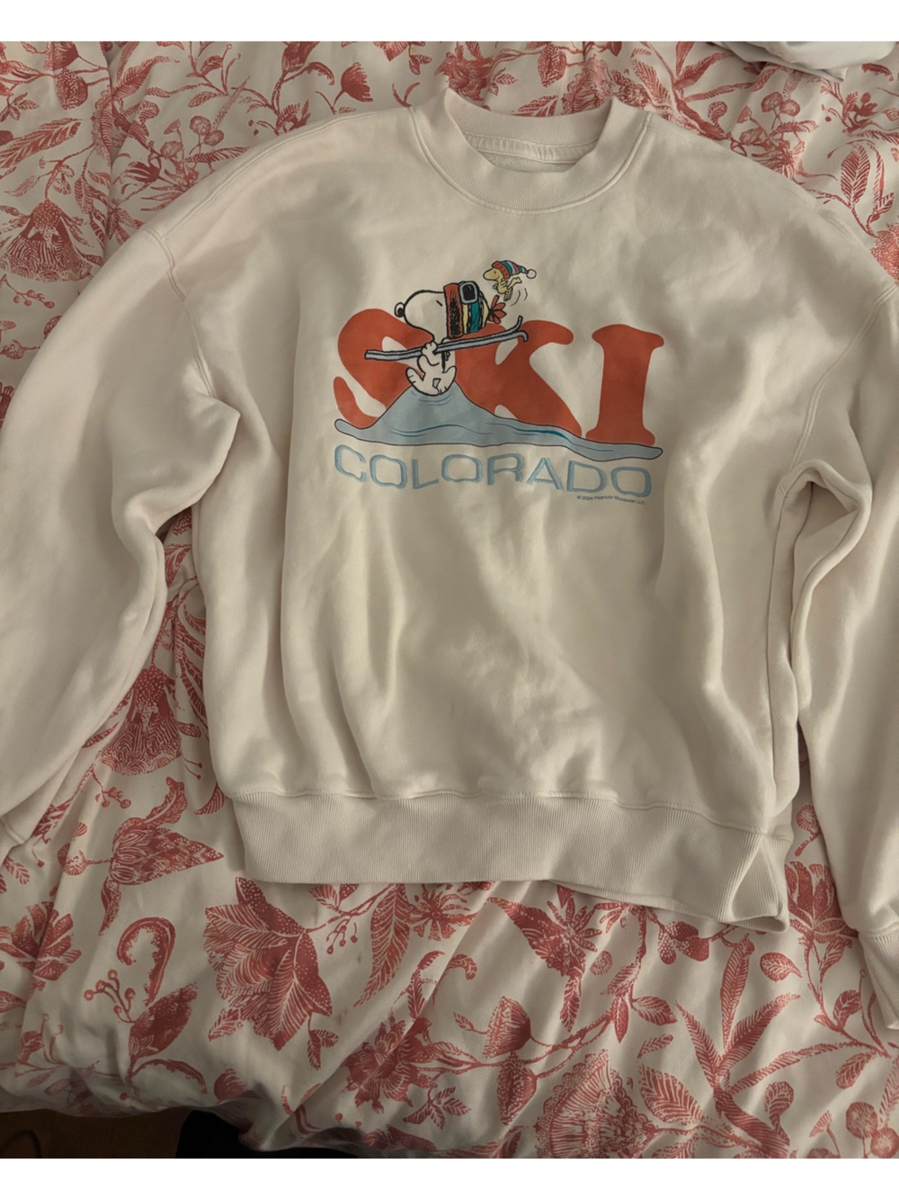 Hollister Snoopy Ski Graphic Crewneck Sweatshirt - White
